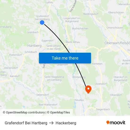 Grafendorf Bei Hartberg to Hackerberg map