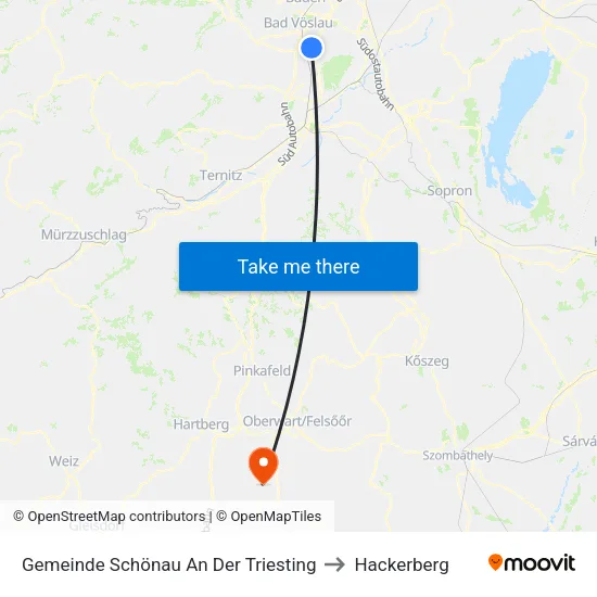 Gemeinde Schönau An Der Triesting to Hackerberg map