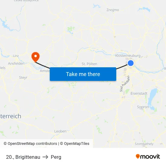 20., Brigittenau to Perg map