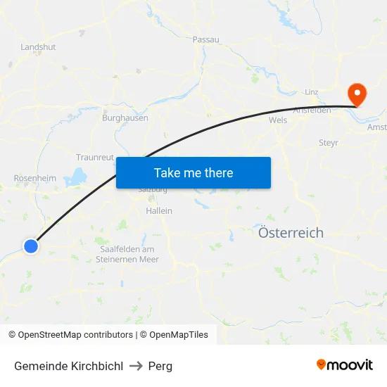 Gemeinde Kirchbichl to Perg map