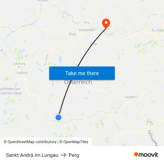 Sankt Andrä Im Lungau to Perg map