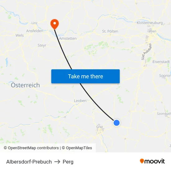 Albersdorf-Prebuch to Perg map