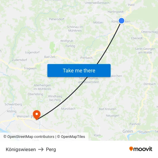 Königswiesen to Perg map