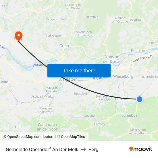 Gemeinde Oberndorf An Der Melk to Perg map