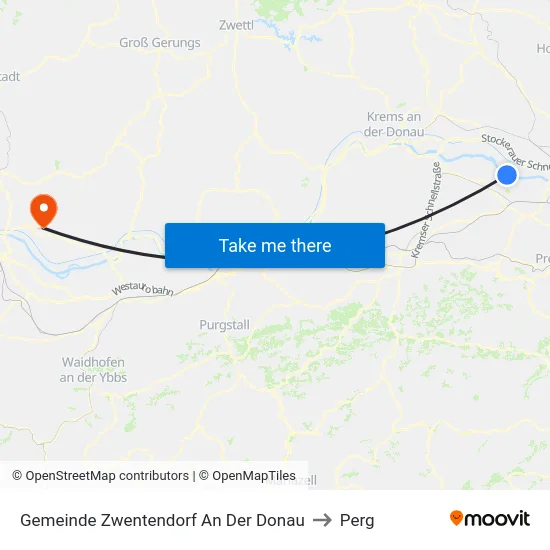 Gemeinde Zwentendorf An Der Donau to Perg map