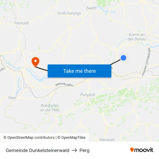 Gemeinde Dunkelsteinerwald to Perg map