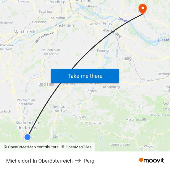 Micheldorf In Oberösterreich to Perg map