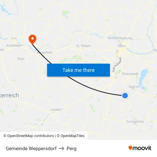 Gemeinde Weppersdorf to Perg map
