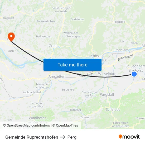Gemeinde Ruprechtshofen to Perg map