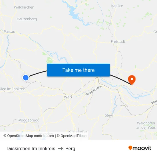 Taiskirchen Im Innkreis to Perg map
