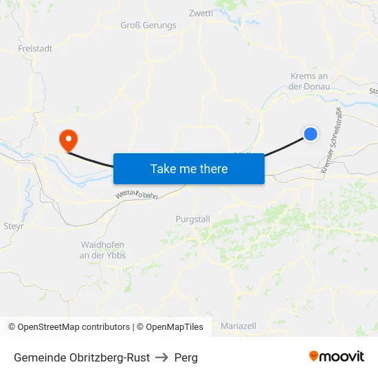 Gemeinde Obritzberg-Rust to Perg map