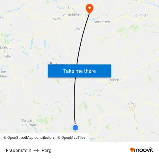 Frauenstein to Perg map