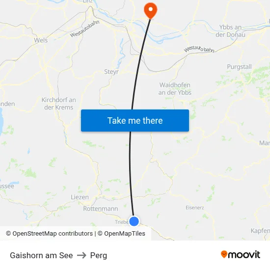 Gaishorn am See to Perg map