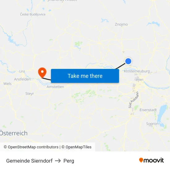 Gemeinde Sierndorf to Perg map