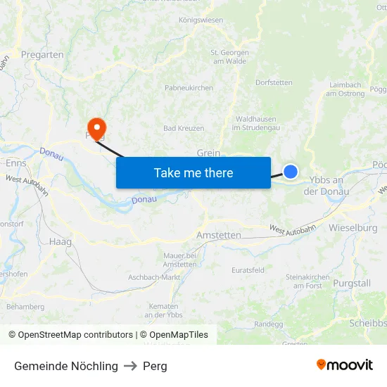 Gemeinde Nöchling to Perg map