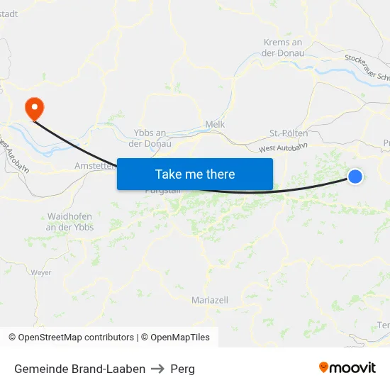 Gemeinde Brand-Laaben to Perg map
