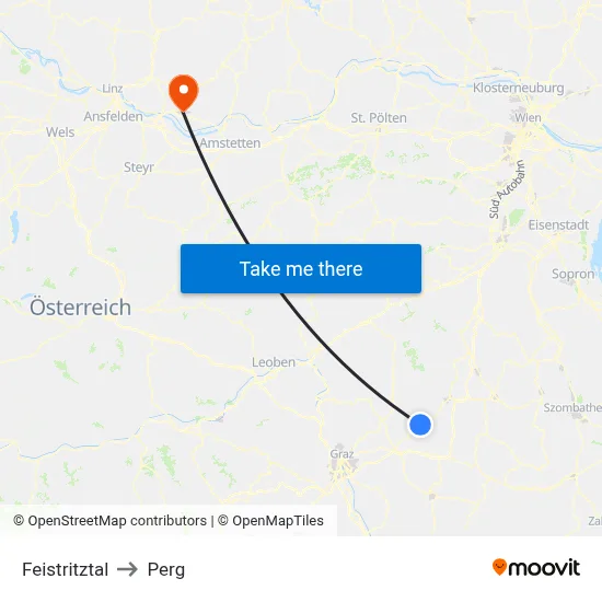 Feistritztal to Perg map
