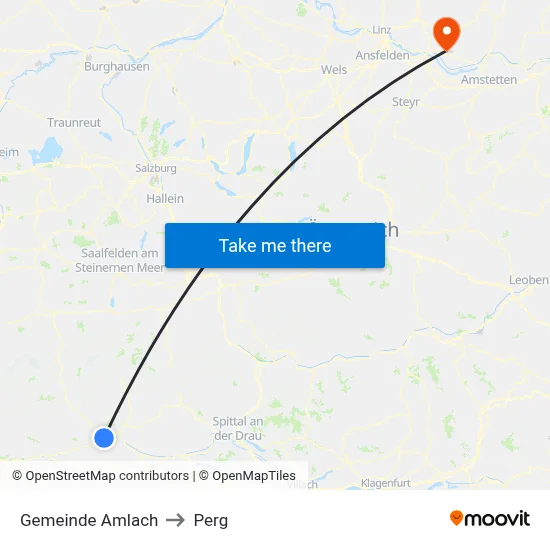 Gemeinde Amlach to Perg map