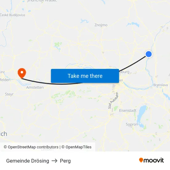Gemeinde Drösing to Perg map