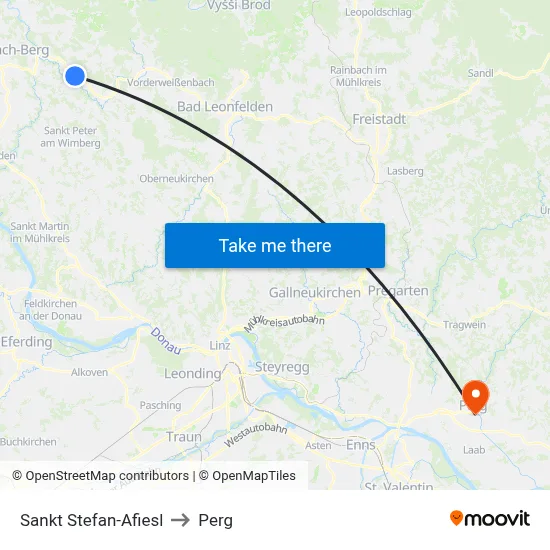 Sankt Stefan-Afiesl to Perg map