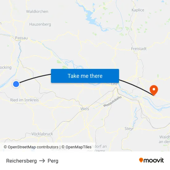 Reichersberg to Perg map