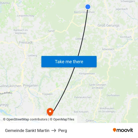 Gemeinde Sankt Martin to Perg map