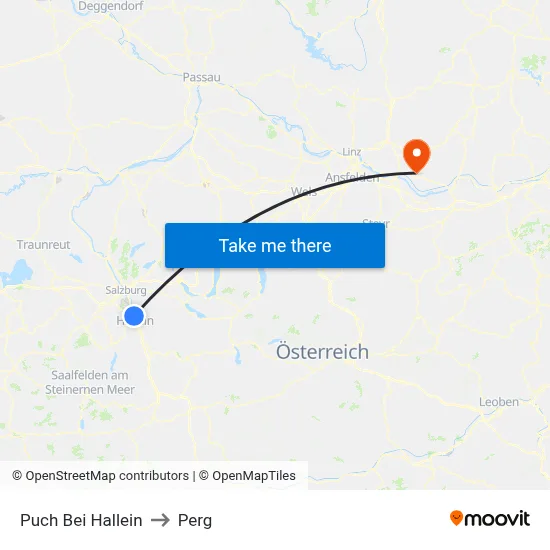 Puch Bei Hallein to Perg map