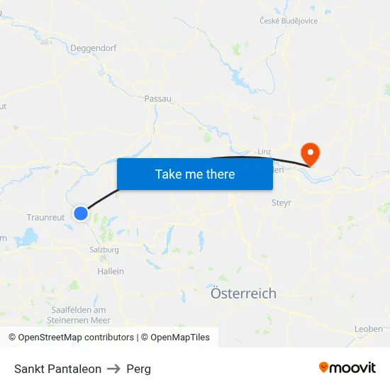 Sankt Pantaleon to Perg map