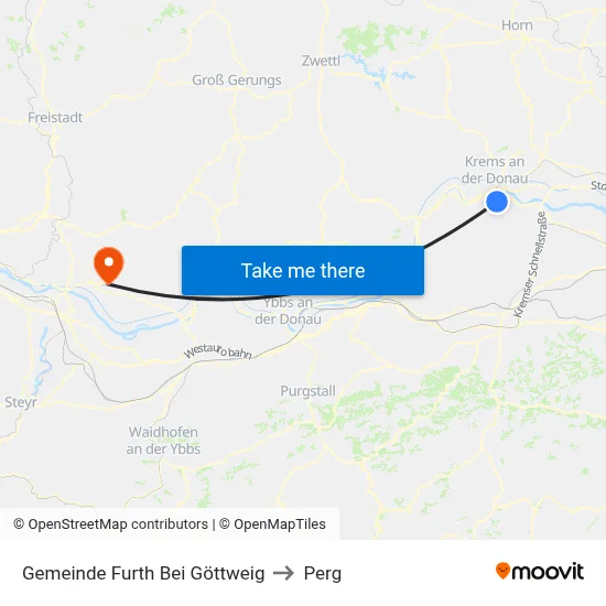 Gemeinde Furth Bei Göttweig to Perg map