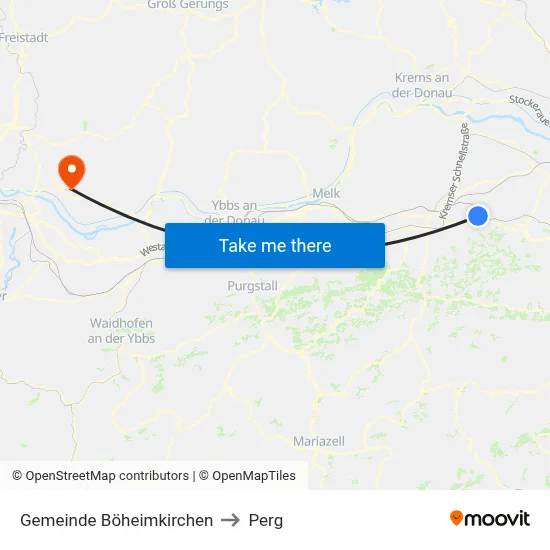 Gemeinde Böheimkirchen to Perg map