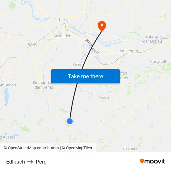Edlbach to Perg map