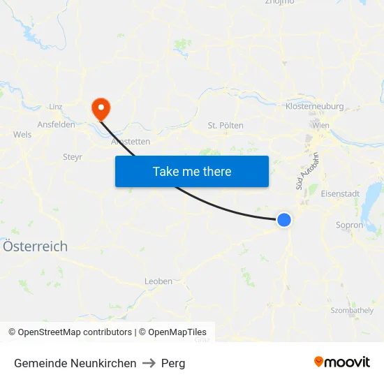 Gemeinde Neunkirchen to Perg map