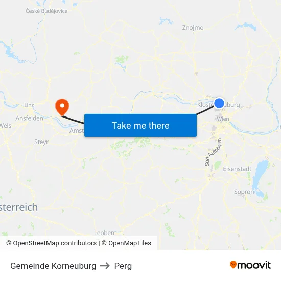 Gemeinde Korneuburg to Perg map