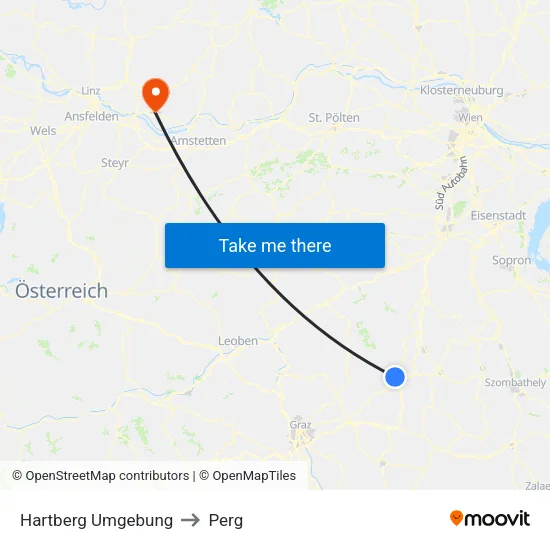 Hartberg Umgebung to Perg map