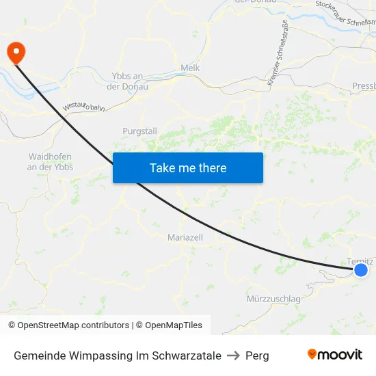 Gemeinde Wimpassing Im Schwarzatale to Perg map