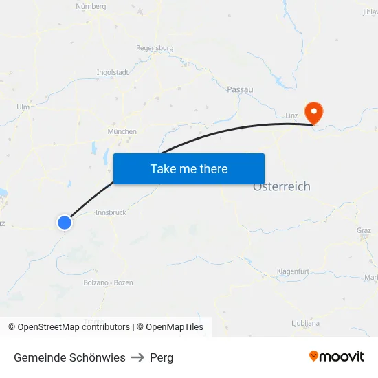 Gemeinde Schönwies to Perg map