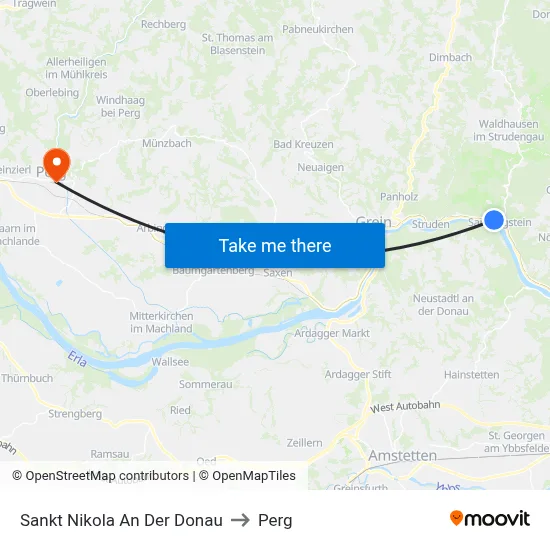 Sankt Nikola An Der Donau to Perg map