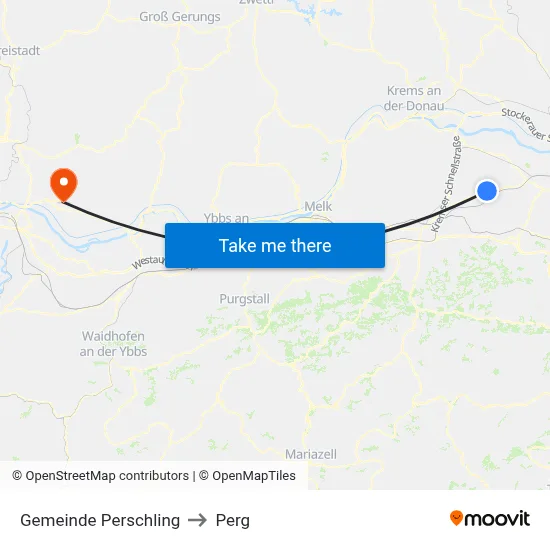 Gemeinde Perschling to Perg map