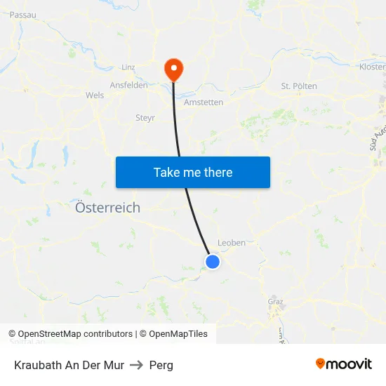 Kraubath An Der Mur to Perg map