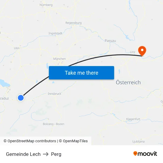 Gemeinde Lech to Perg map