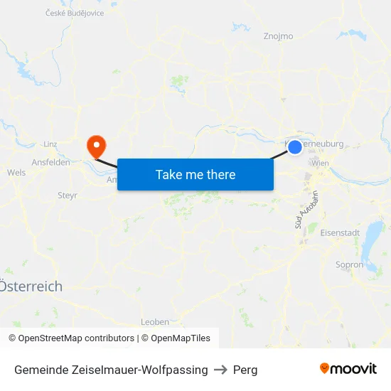 Gemeinde Zeiselmauer-Wolfpassing to Perg map