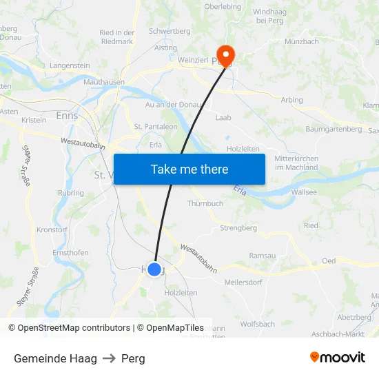 Gemeinde Haag to Perg map