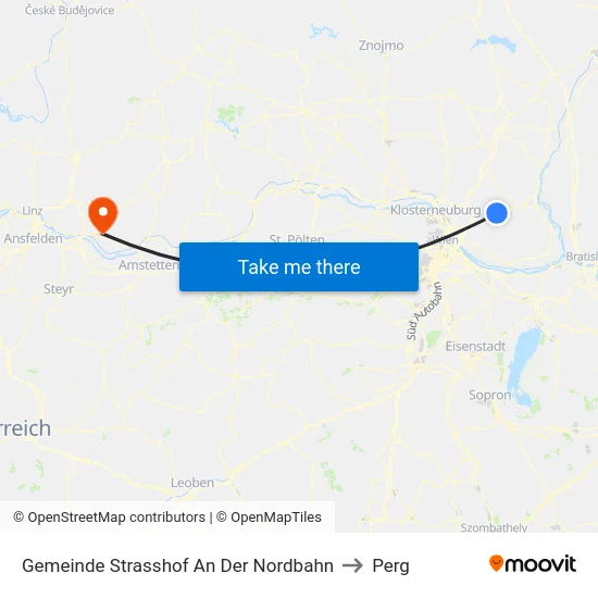 Gemeinde Strasshof An Der Nordbahn to Perg map