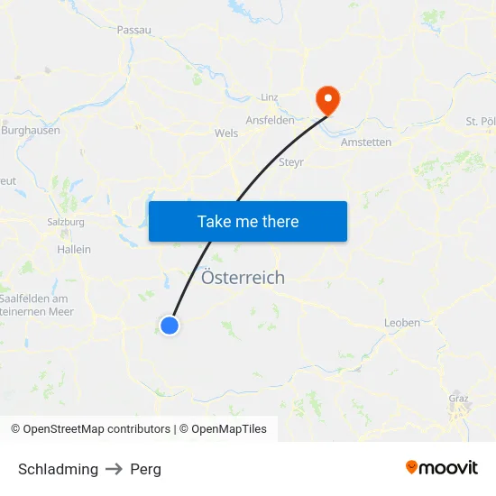 Schladming to Perg map