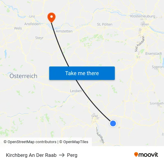 Kirchberg An Der Raab to Perg map