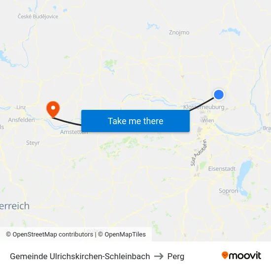 Gemeinde Ulrichskirchen-Schleinbach to Perg map