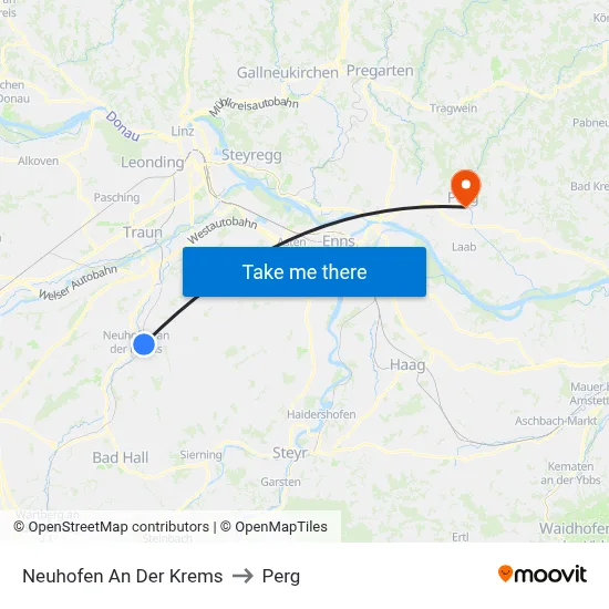 Neuhofen An Der Krems to Perg map