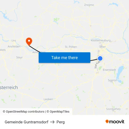 Gemeinde Guntramsdorf to Perg map