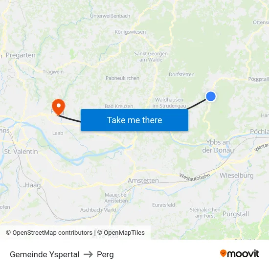 Gemeinde Yspertal to Perg map