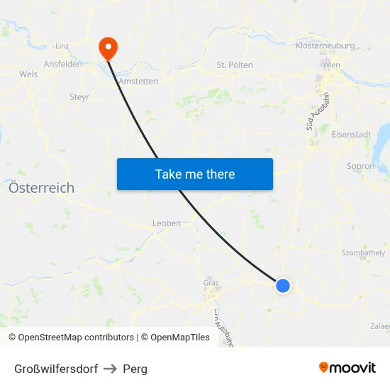 Großwilfersdorf to Perg map